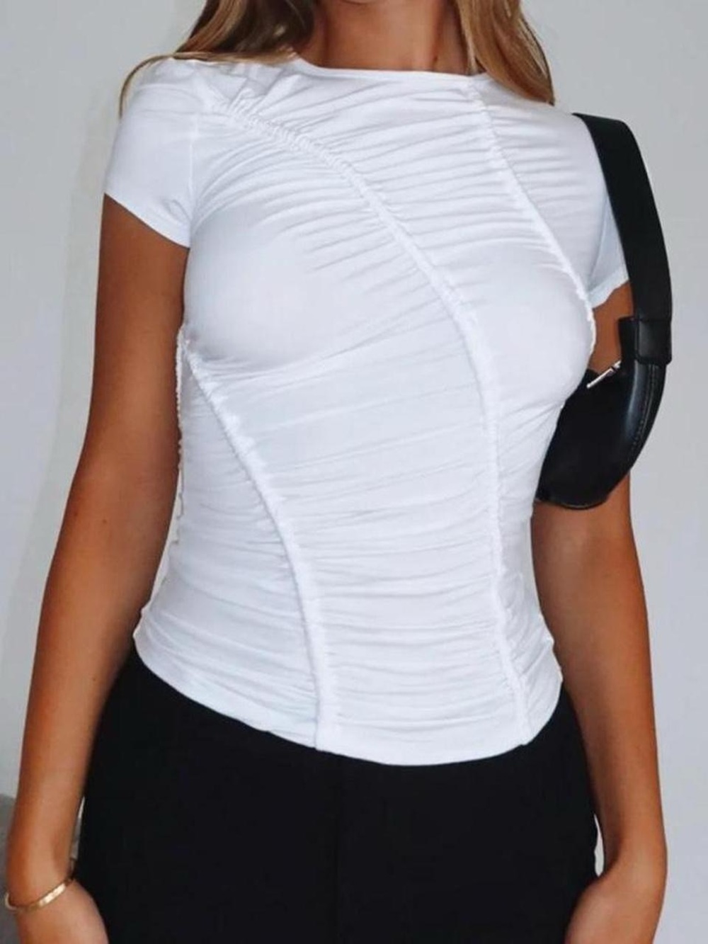 NWT White Fox Boutique Left Wondering Ruched Top